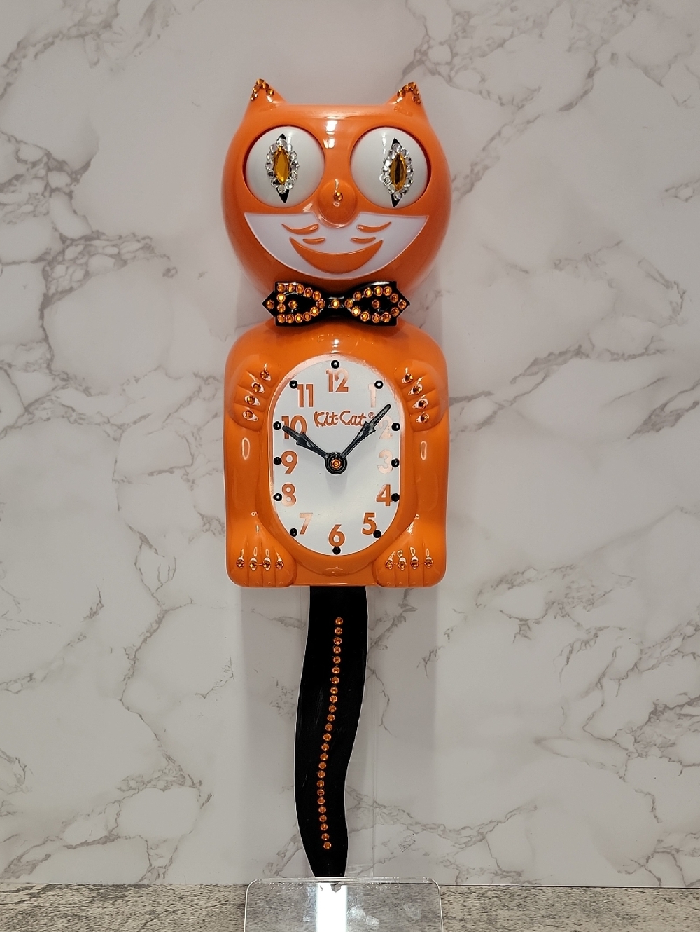 Jeweled Orange Harvest Limited Edition Kit-Cat Klock Clock